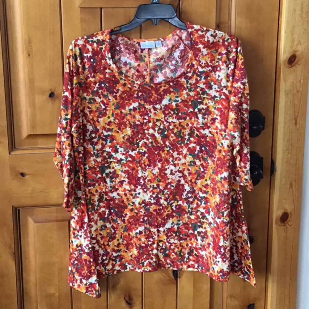 Kim Woman by KIM ROGERS women’s top, size 1X in multiple fall colors. BEAUTIFUL!